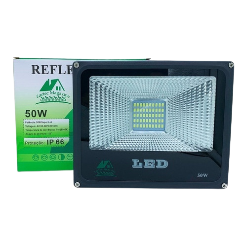 Refletor Led 50w de alumínio Branco Frio Bivolt